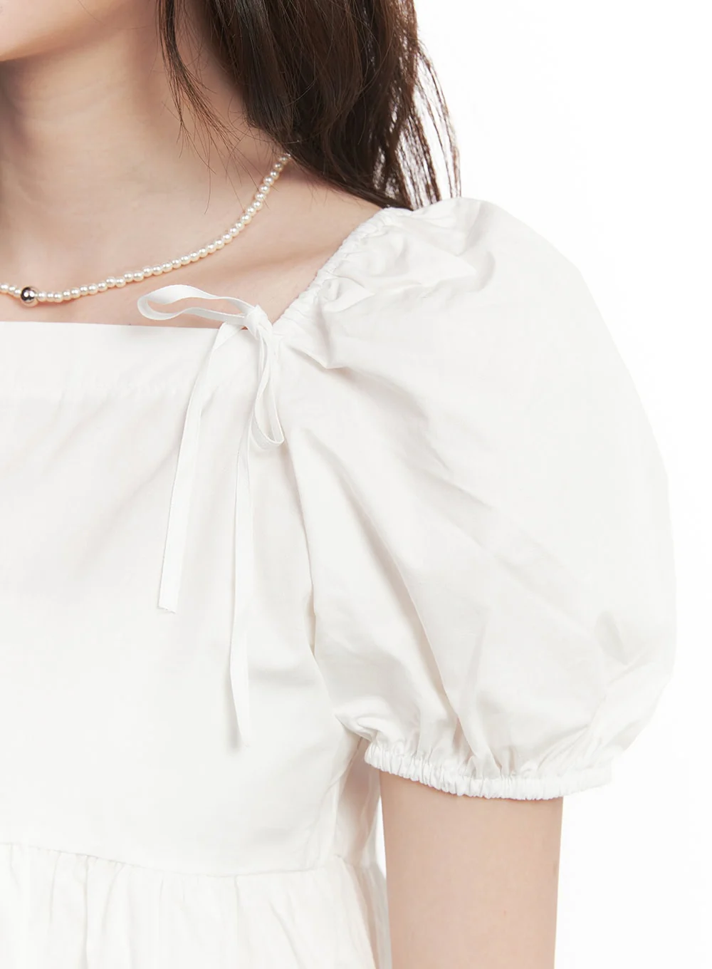 Lovely Ribbon Puff-Sleeve Blouse Top CA501 - Image 4