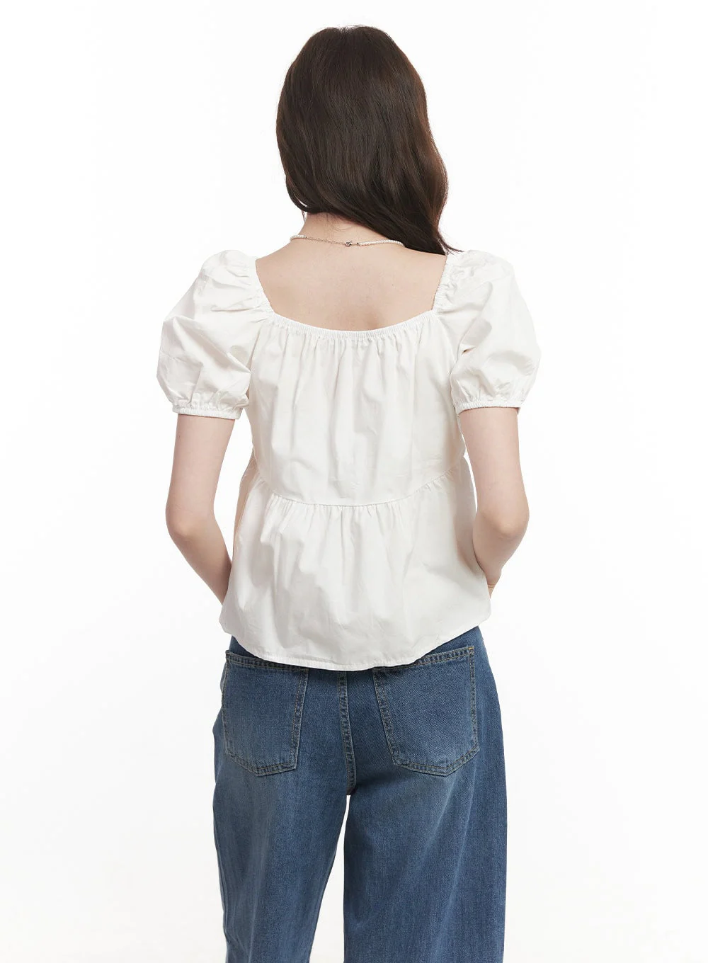 Lovely Ribbon Puff-Sleeve Blouse Top CA501 - Image 6