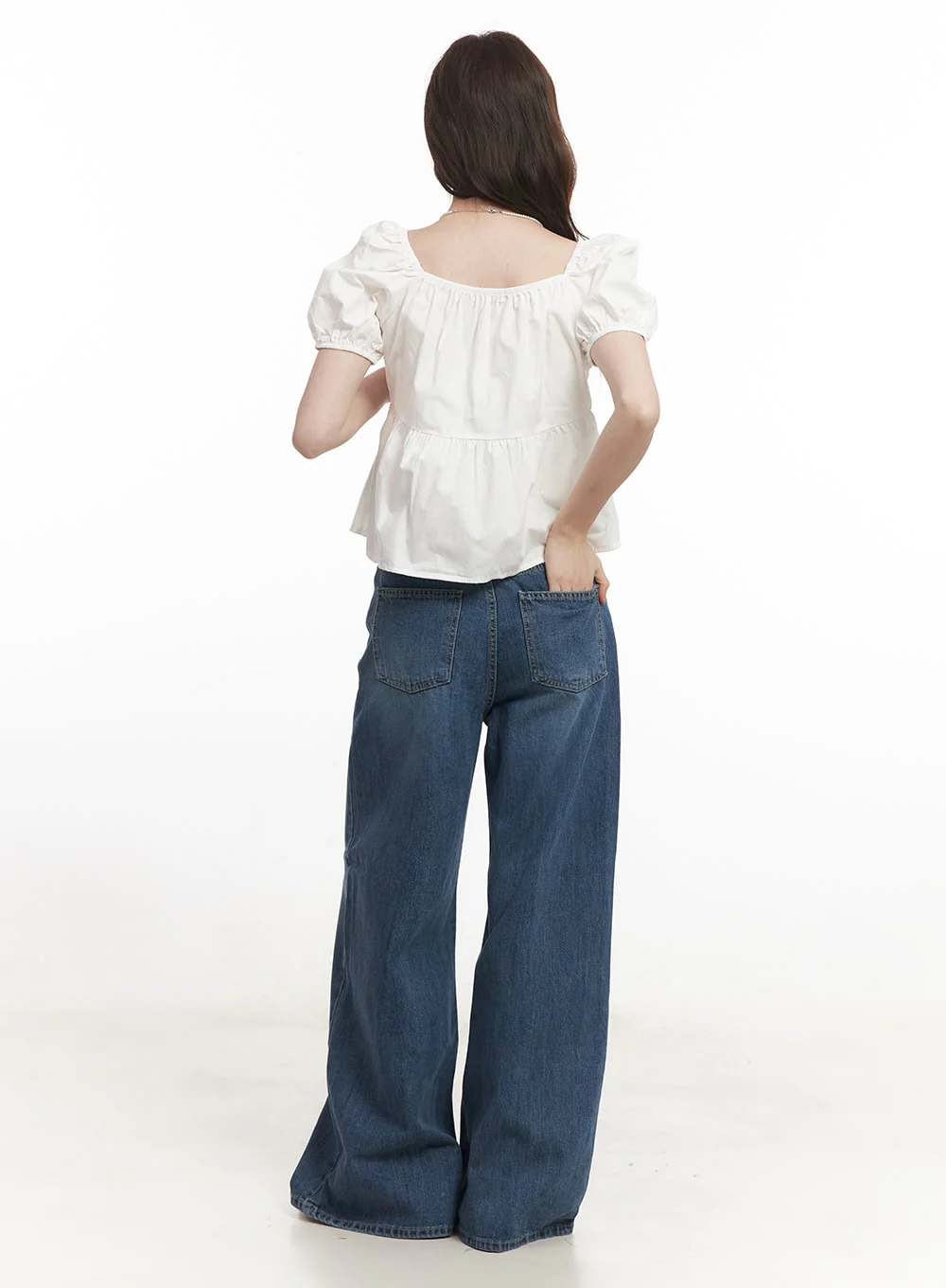 Lovely Ribbon Puff-Sleeve Blouse Top CA501 - Image 7