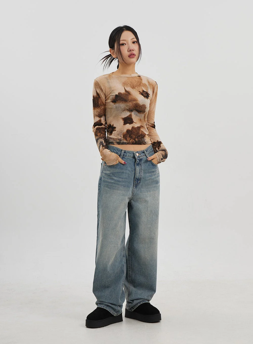 Low Rise Baggy Jeans CJ330 - Image 3