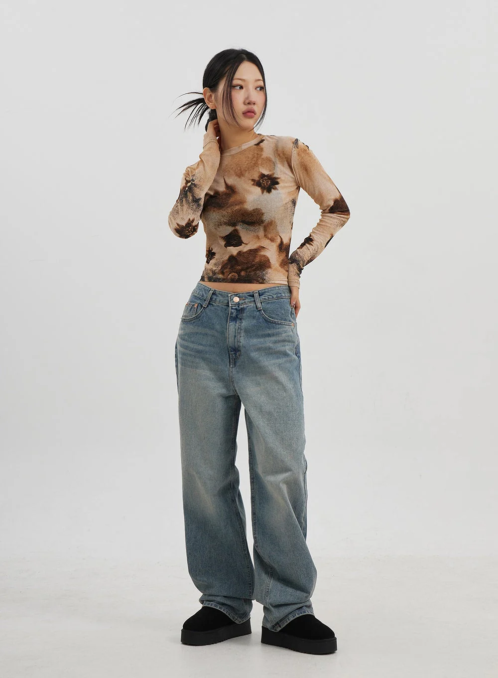 Low Rise Baggy Jeans CJ330 - Image 7