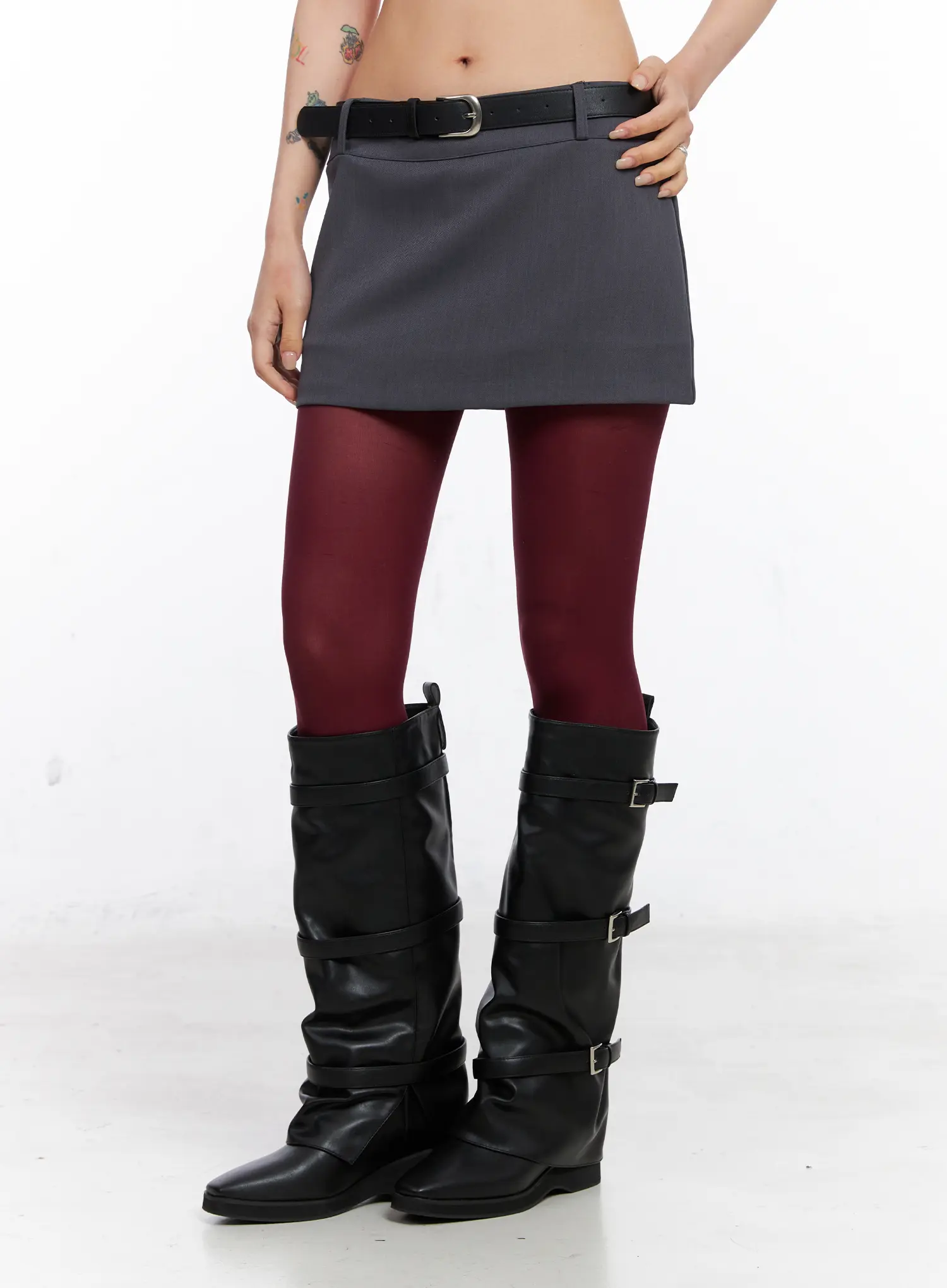 Low-Rise Belted Mini Skirt CO508 - Image 8