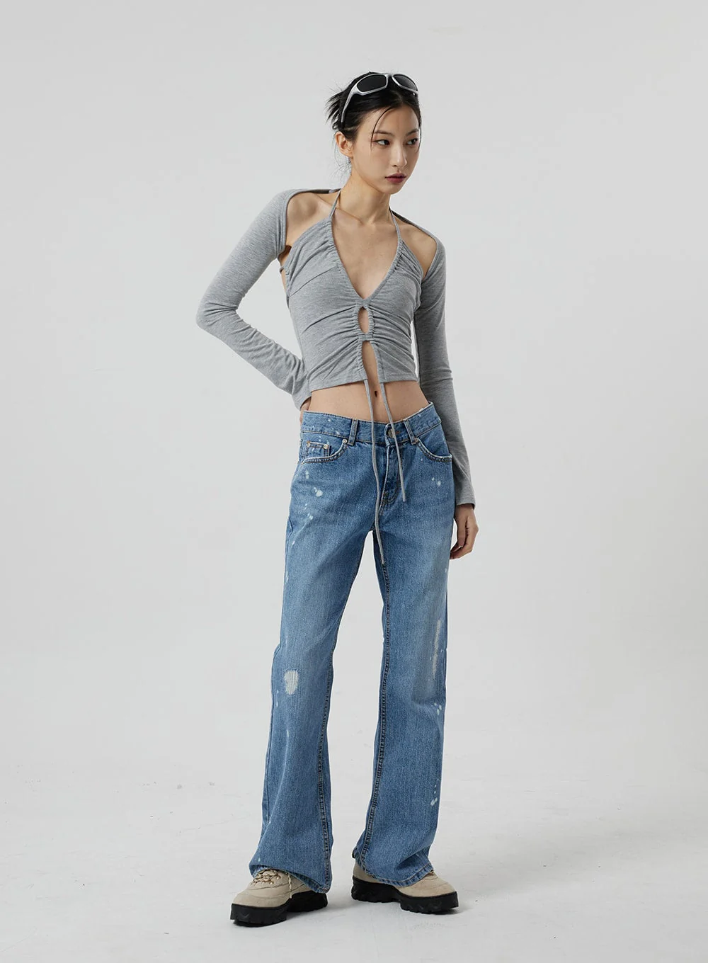 Low Rise Bootcut Jeans CF309 - Image 4