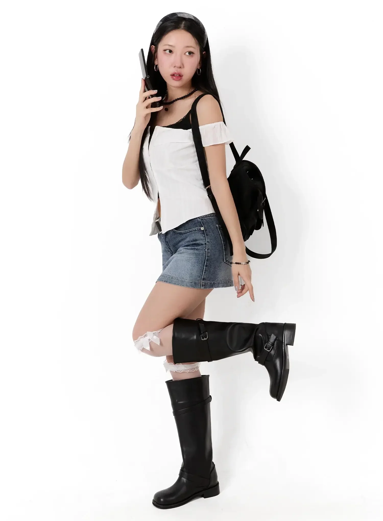 Low-Rise Denim Skirt IM509 - Image 14