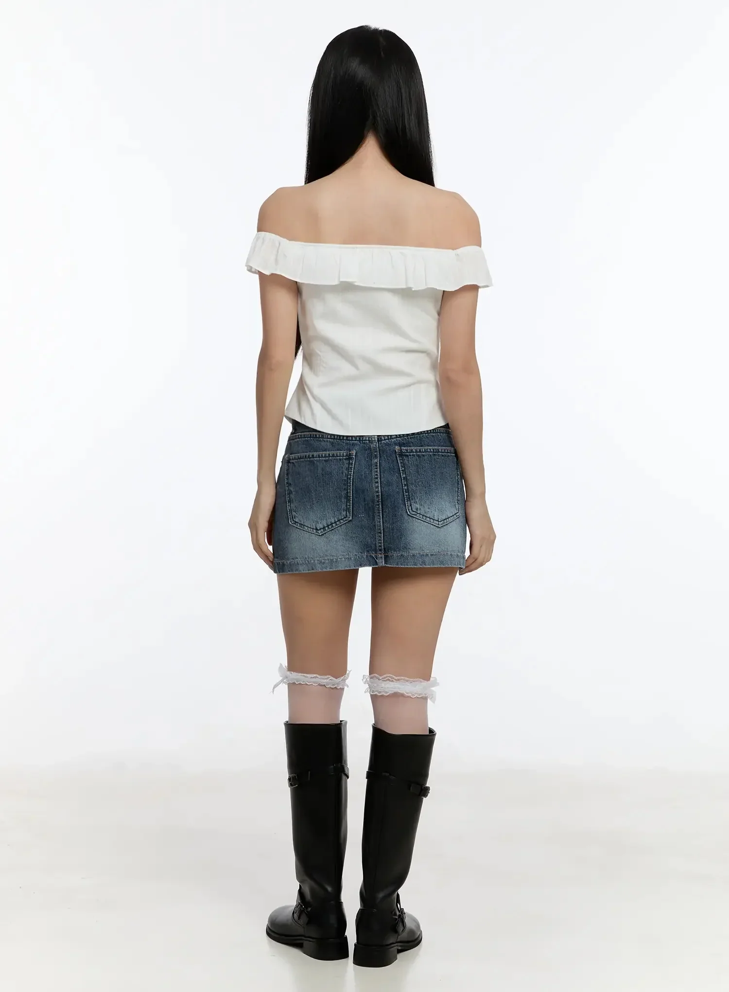 Low-Rise Denim Skirt IM509 - Image 7