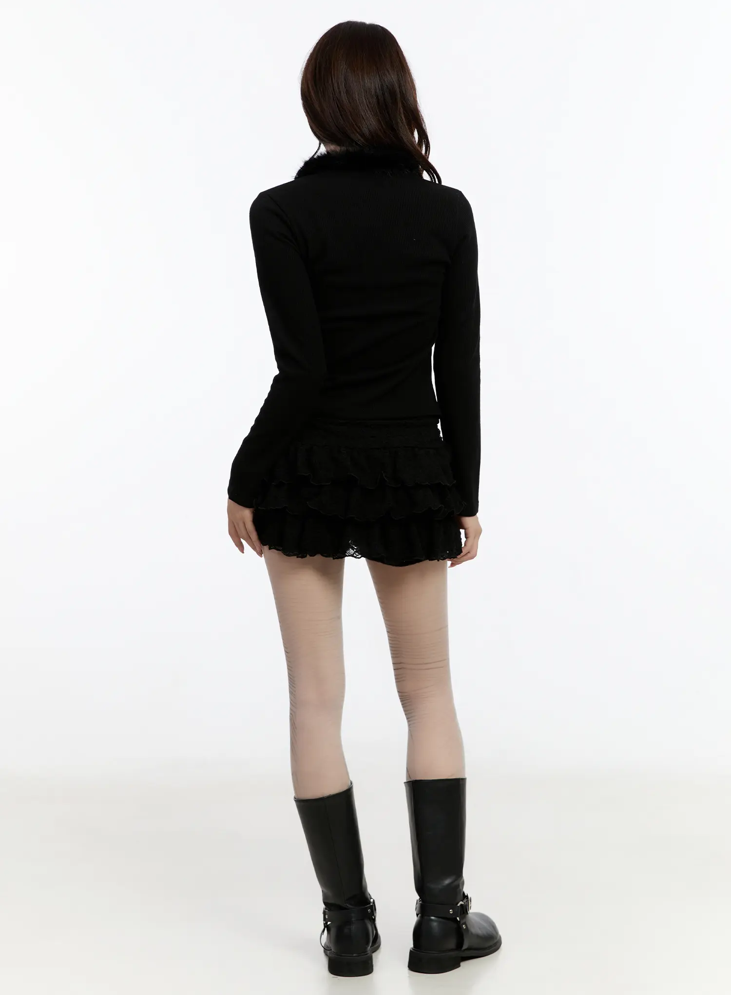 Low-Rise Lace Layered Mini Skirt CN524 - Image 9