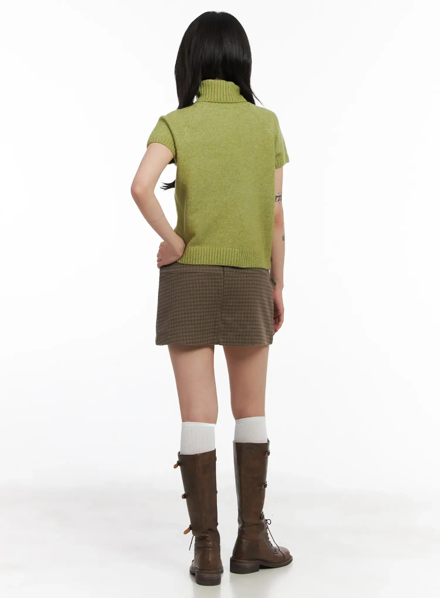 Low-Rise Plaid Mini Skirt CD509 - Image 6