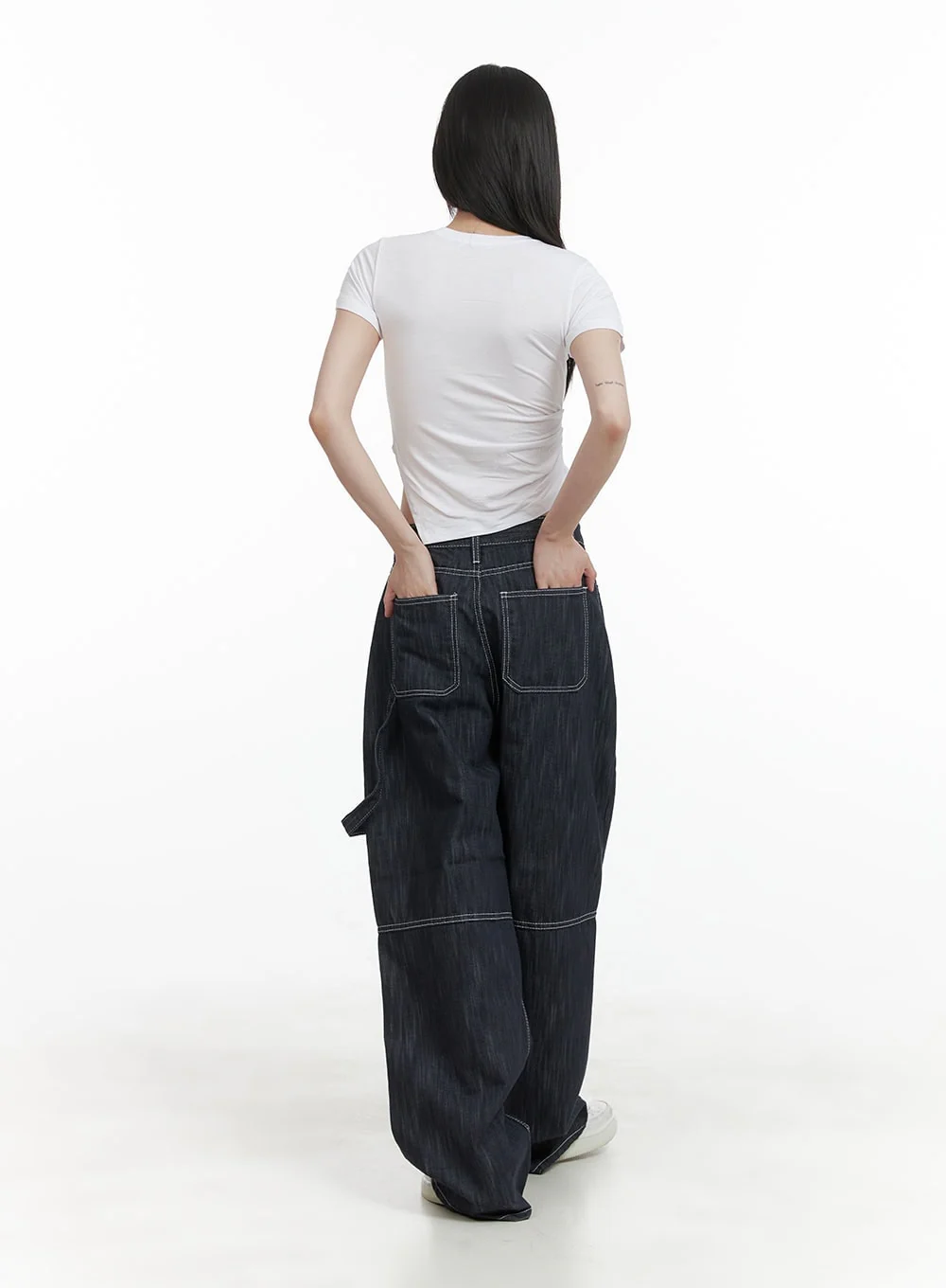 Low-Rise Strap Baggy Jeans CY414 - Image 4