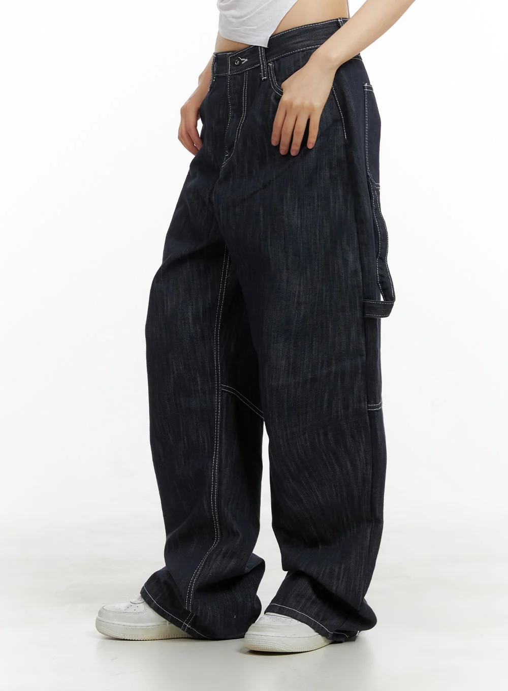 Low-Rise Strap Baggy Jeans CY414 - Image 5