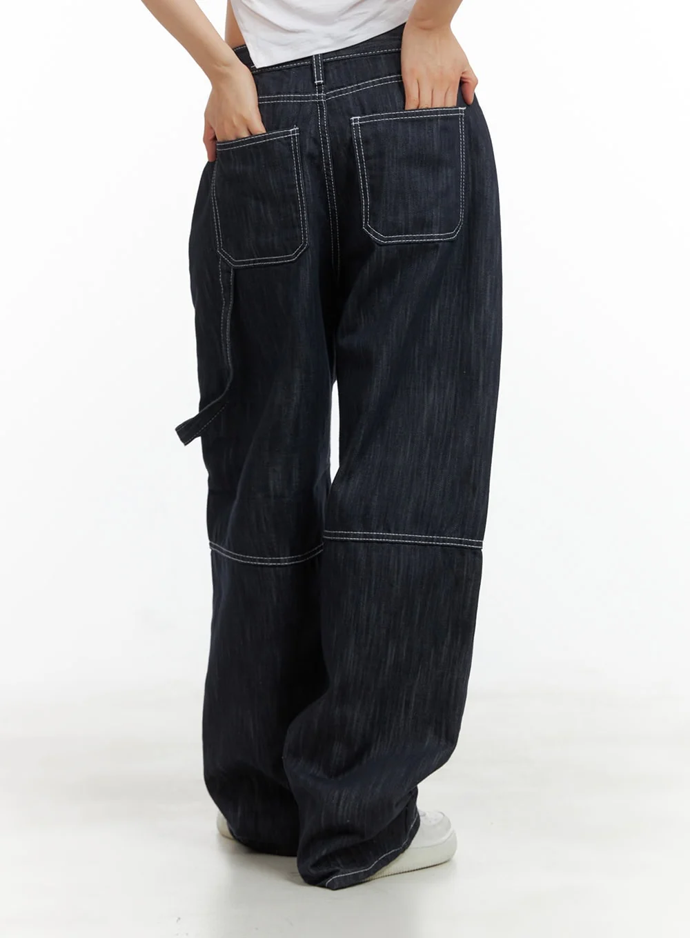 Low-Rise Strap Baggy Jeans CY414 - Image 7