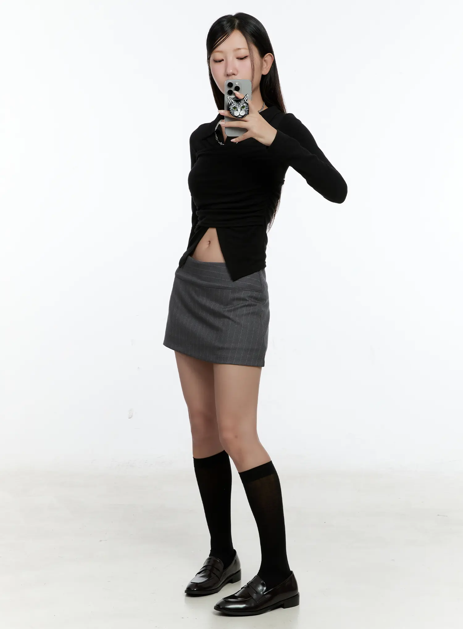 Low-Rise Striped Mini Skirt CS518 - Image 2