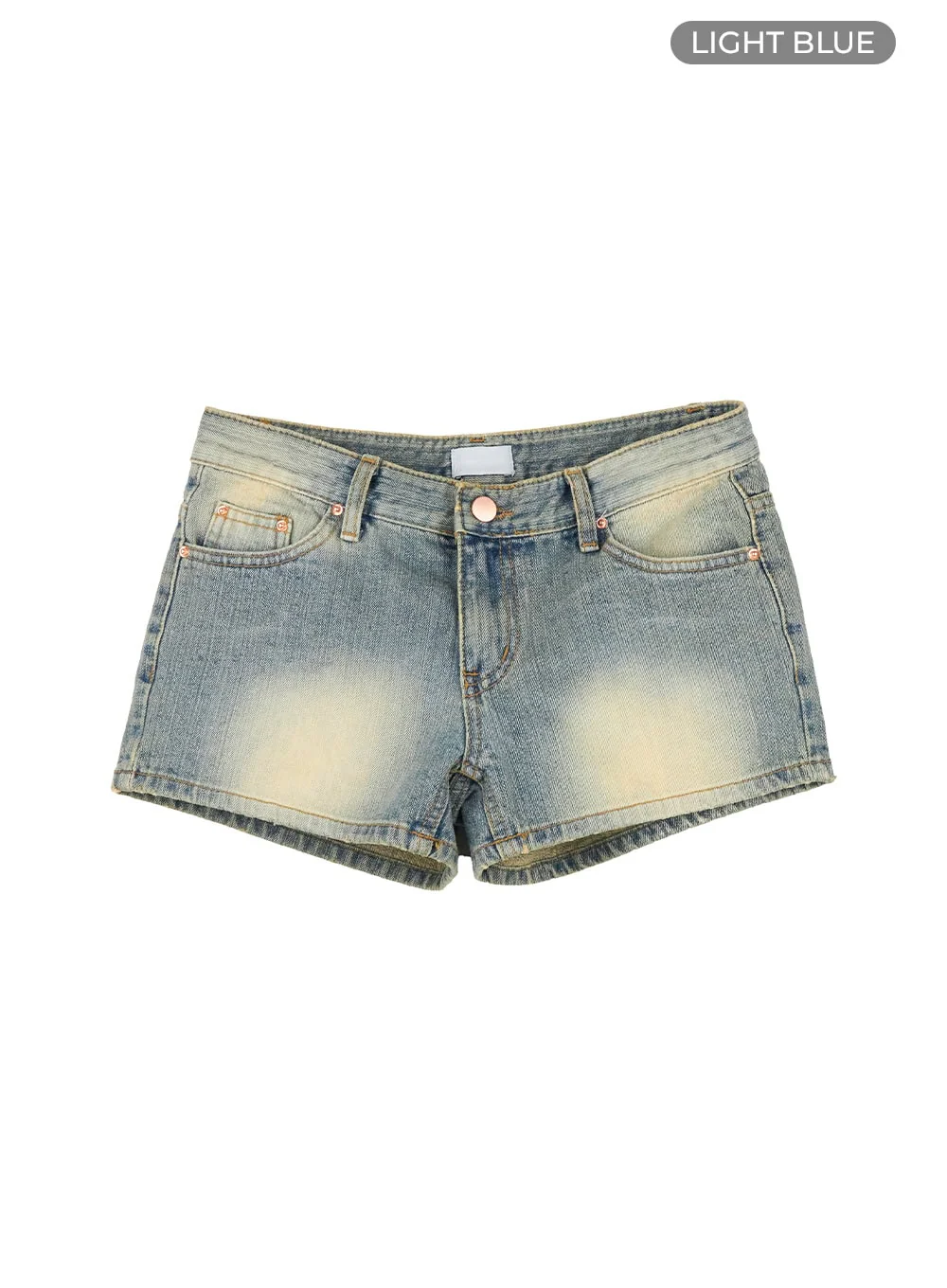 Low Rise Washed Denim Shorts IY422 - Image 8