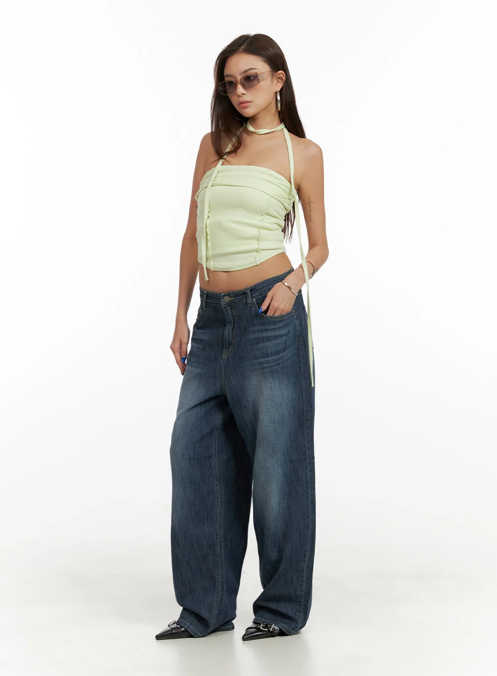 Low Rise Wide Fit Baggy Jeans CY431 - Image 2
