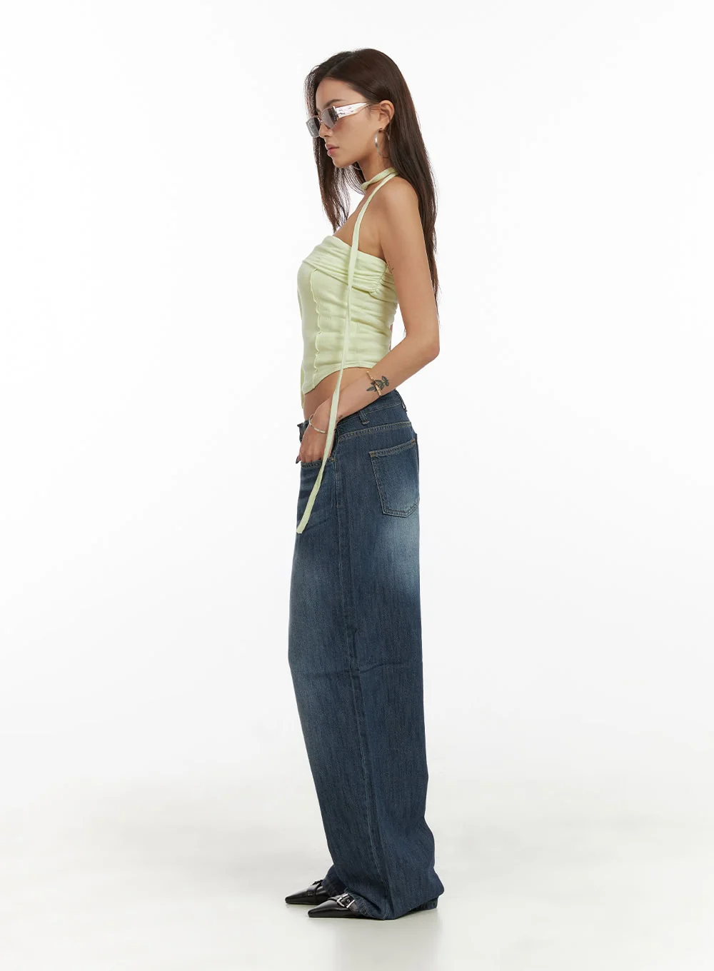 Low Rise Wide Fit Baggy Jeans CY431 - Image 3