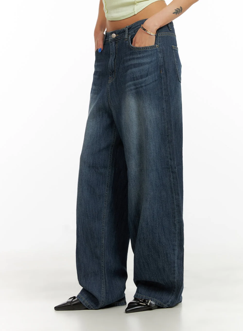 Low Rise Wide Fit Baggy Jeans CY431 - Image 5