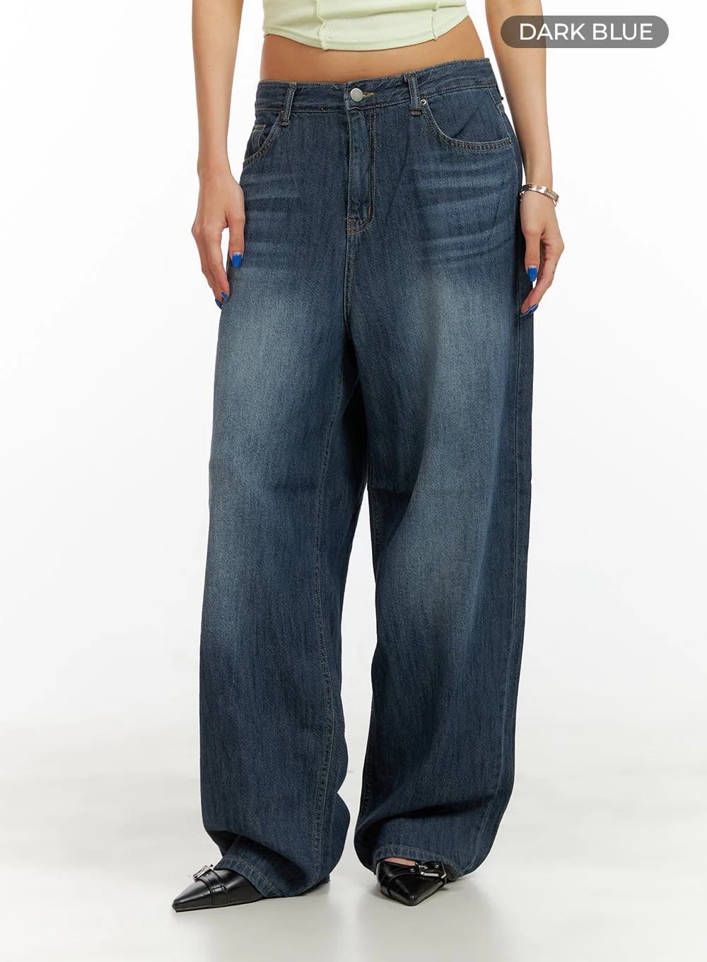 Low Rise Wide Fit Baggy Jeans CY431 - Image 7