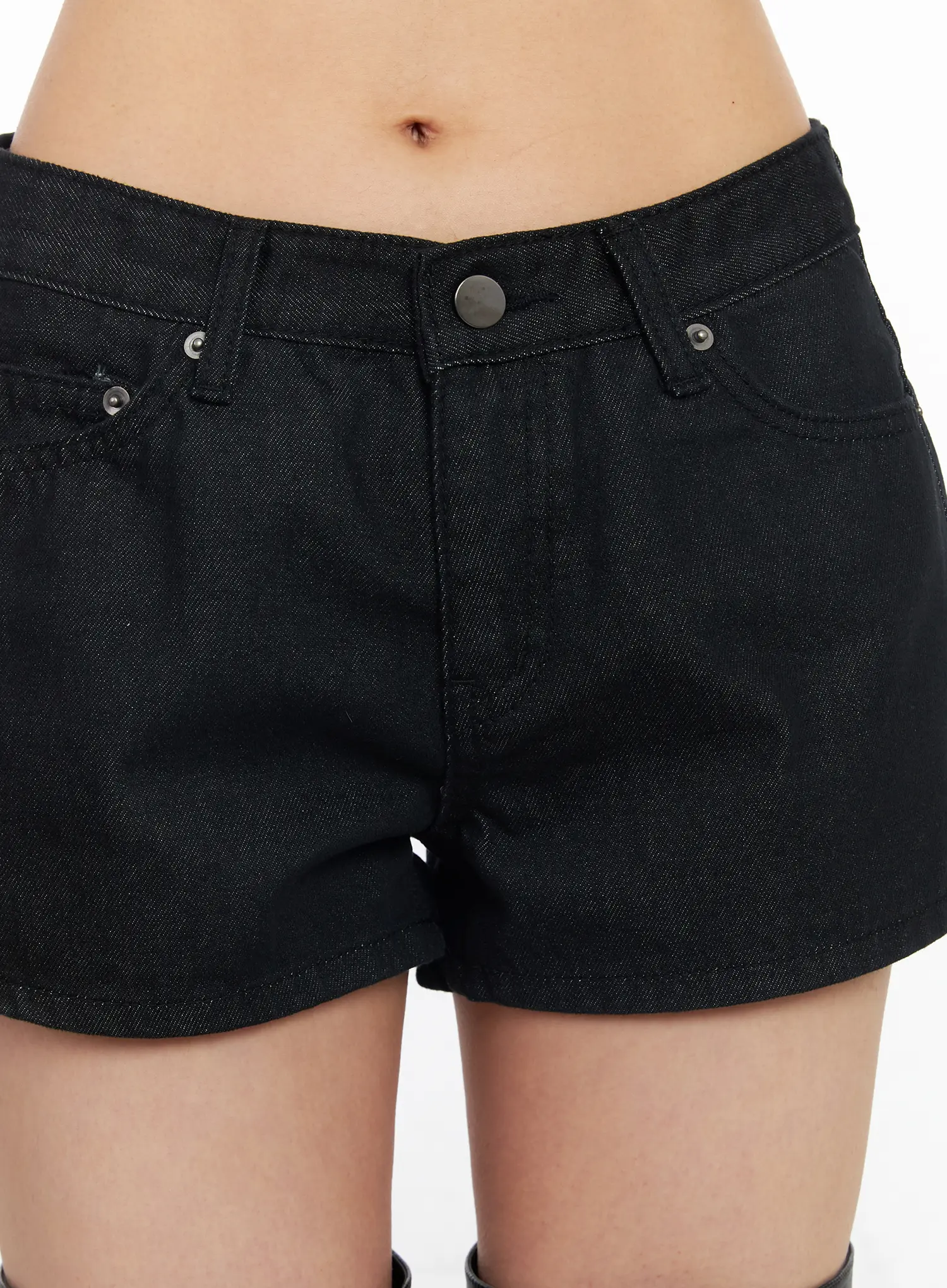 Low Waist Dark Wash Denim Shorts CM517 - Image 3