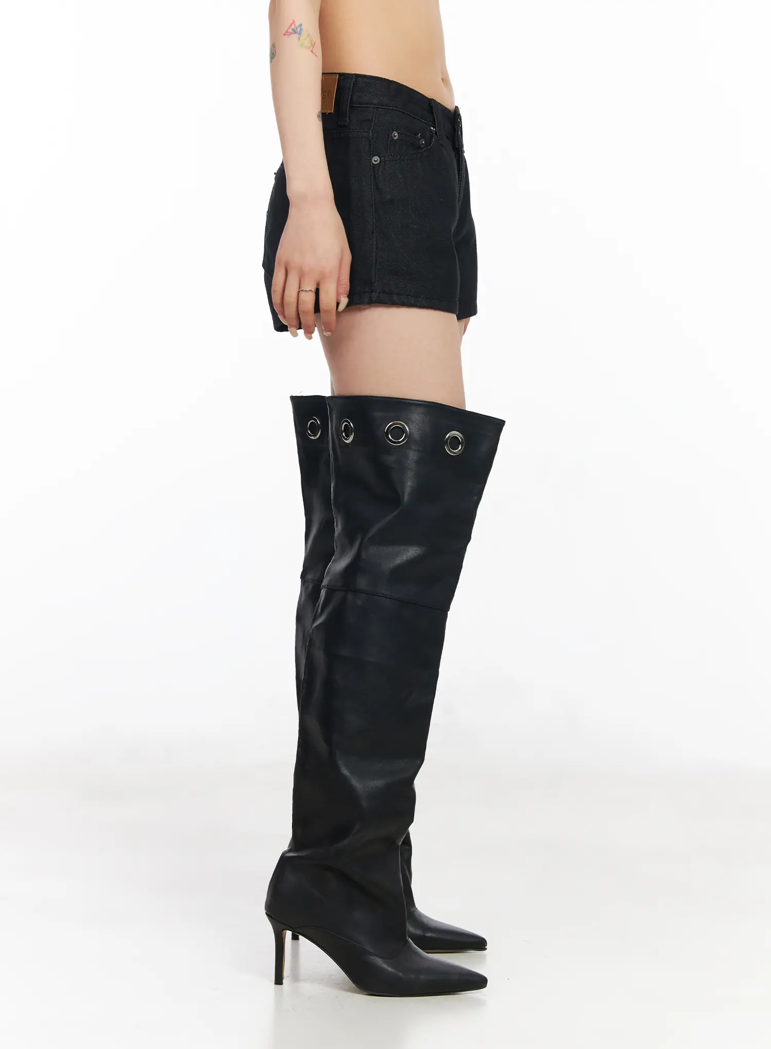 Low Waist Dark Wash Denim Shorts CM517 - Image 4