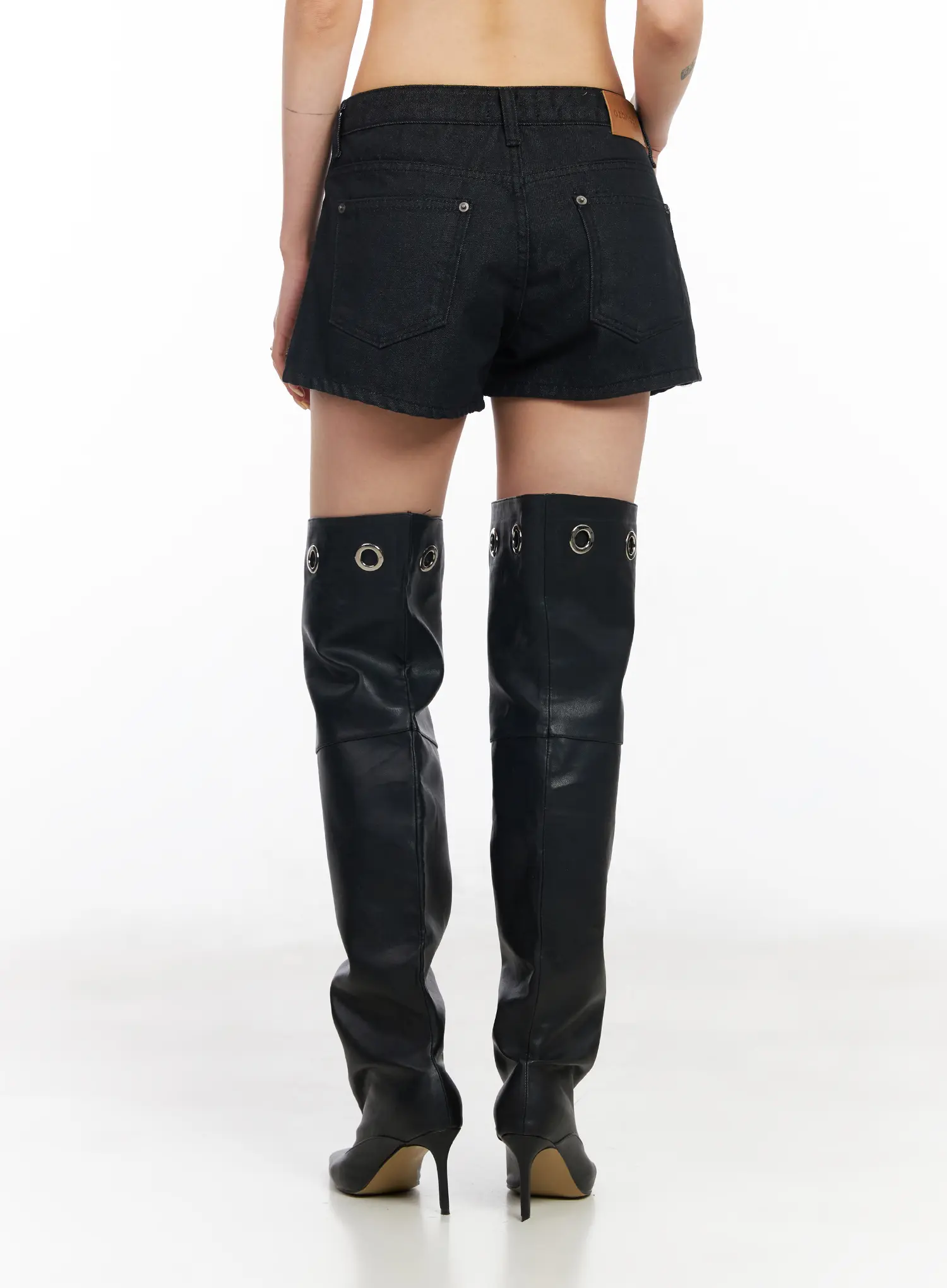 Low Waist Dark Wash Denim Shorts CM517 - Image 6
