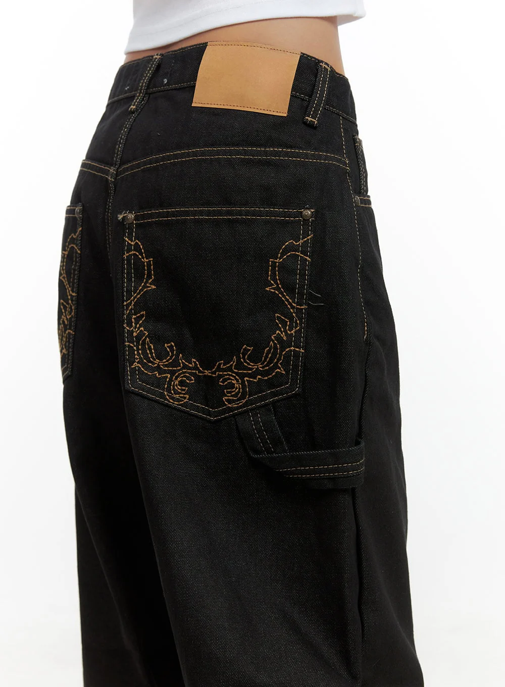 Mara Relaxed Fit Pocketed Cotton Wide Leg Jeans CS426 - Image 5