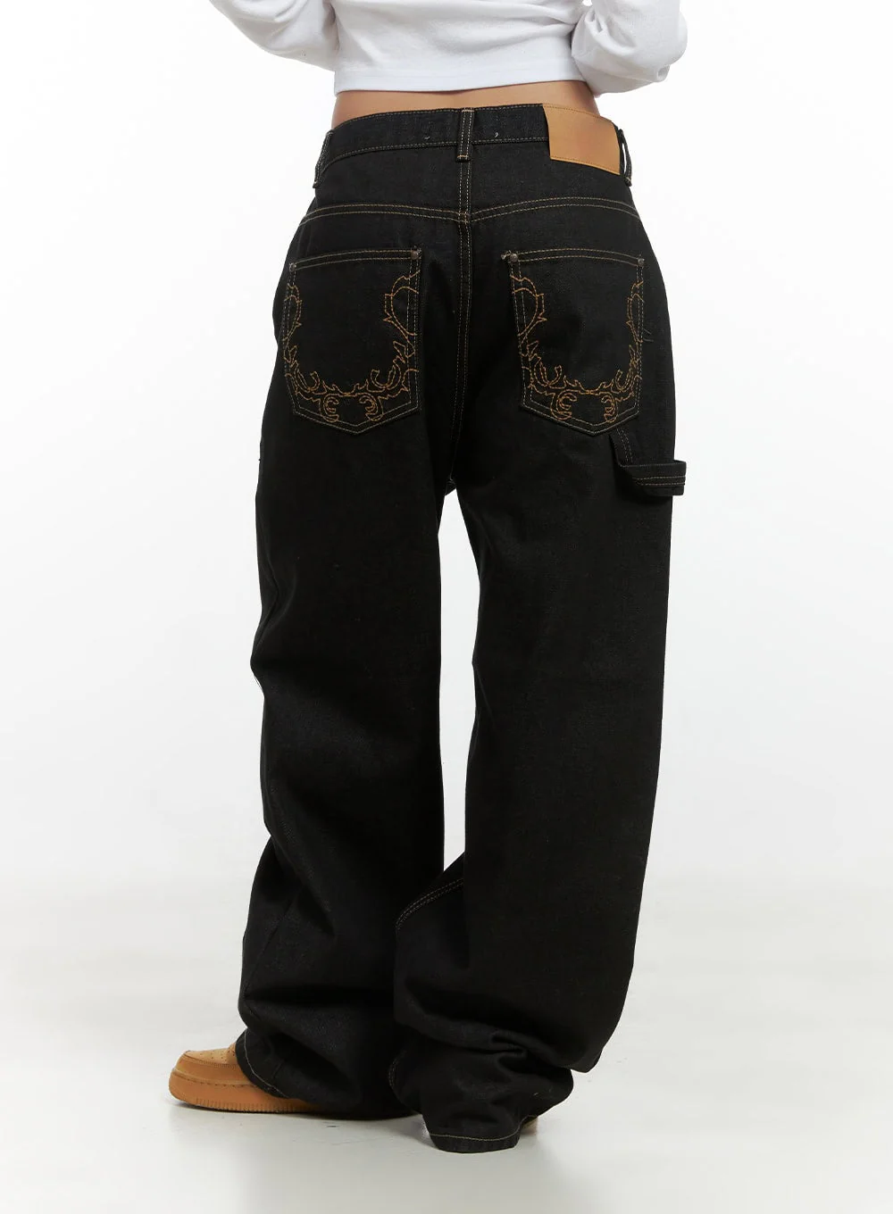 Mara Relaxed Fit Pocketed Cotton Wide Leg Jeans CS426 - Image 6