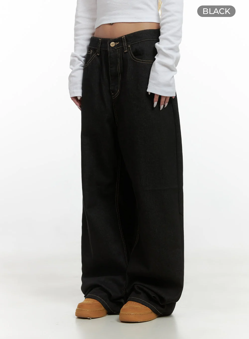 Mara Relaxed Fit Pocketed Cotton Wide Leg Jeans CS426 - Image 7