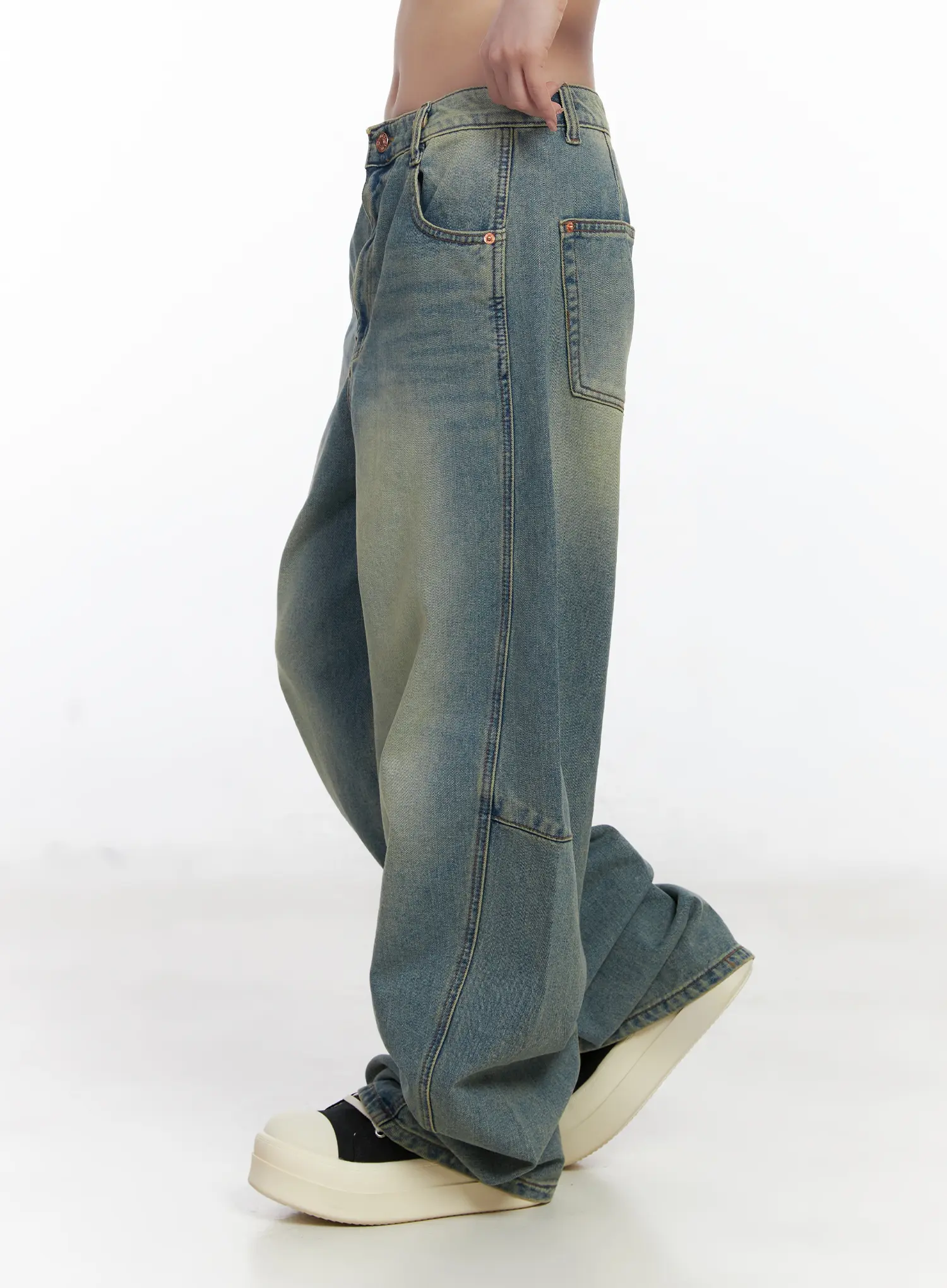 Mariah Wide Leg Baggy Jeans CJ526 - Image 4