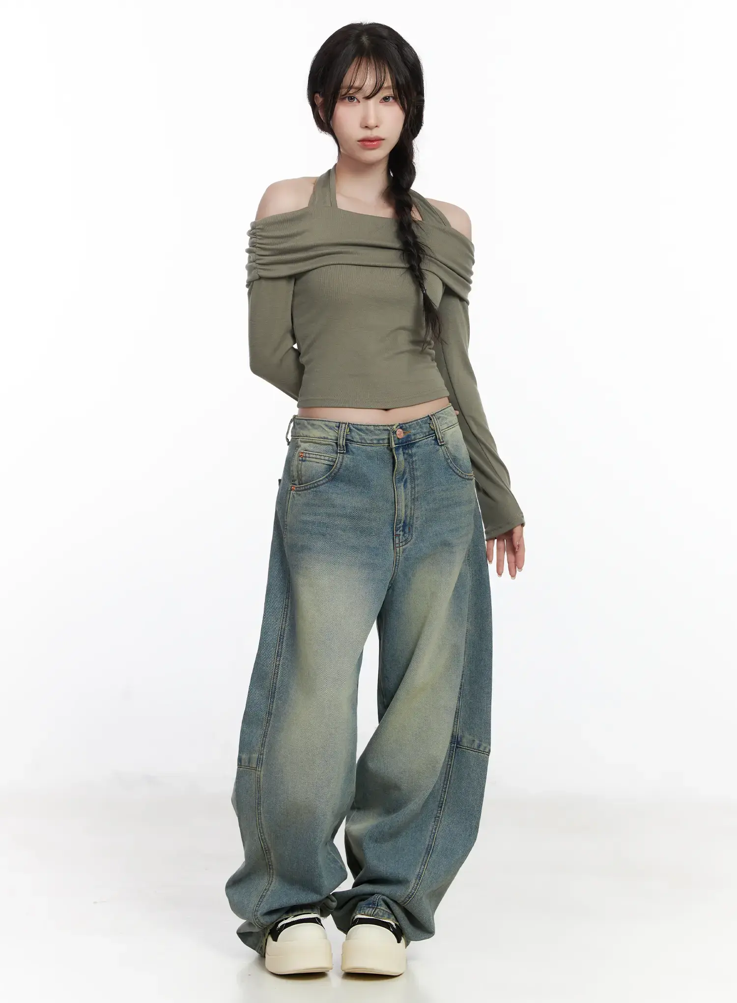 Mariah Wide Leg Baggy Jeans CJ526 - Image 5