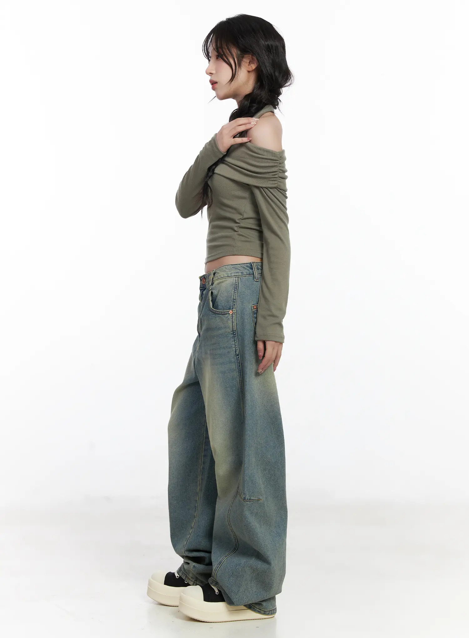 Mariah Wide Leg Baggy Jeans CJ526 - Image 6