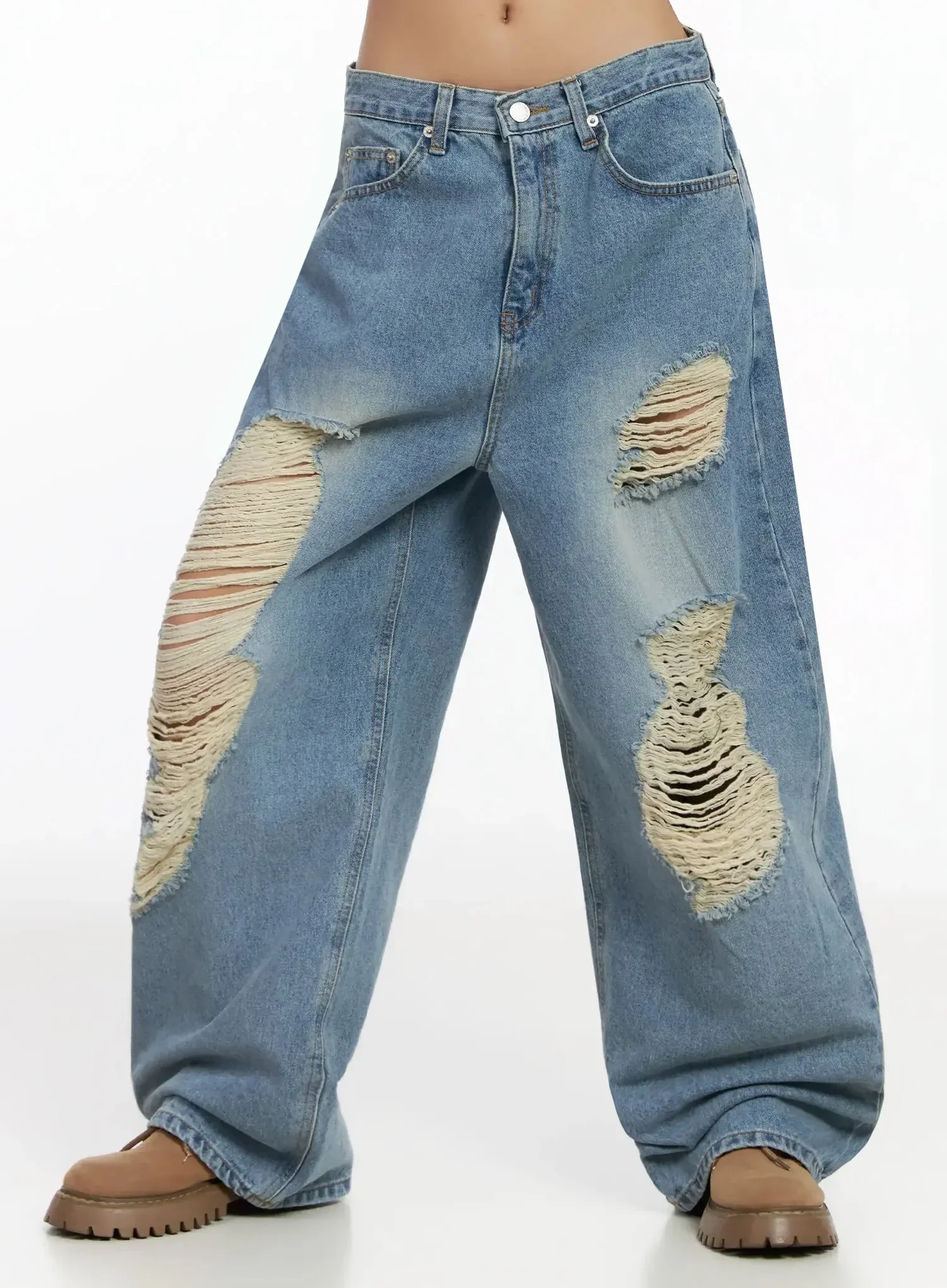 Mariene Distressed Wide Leg Jeans IA508