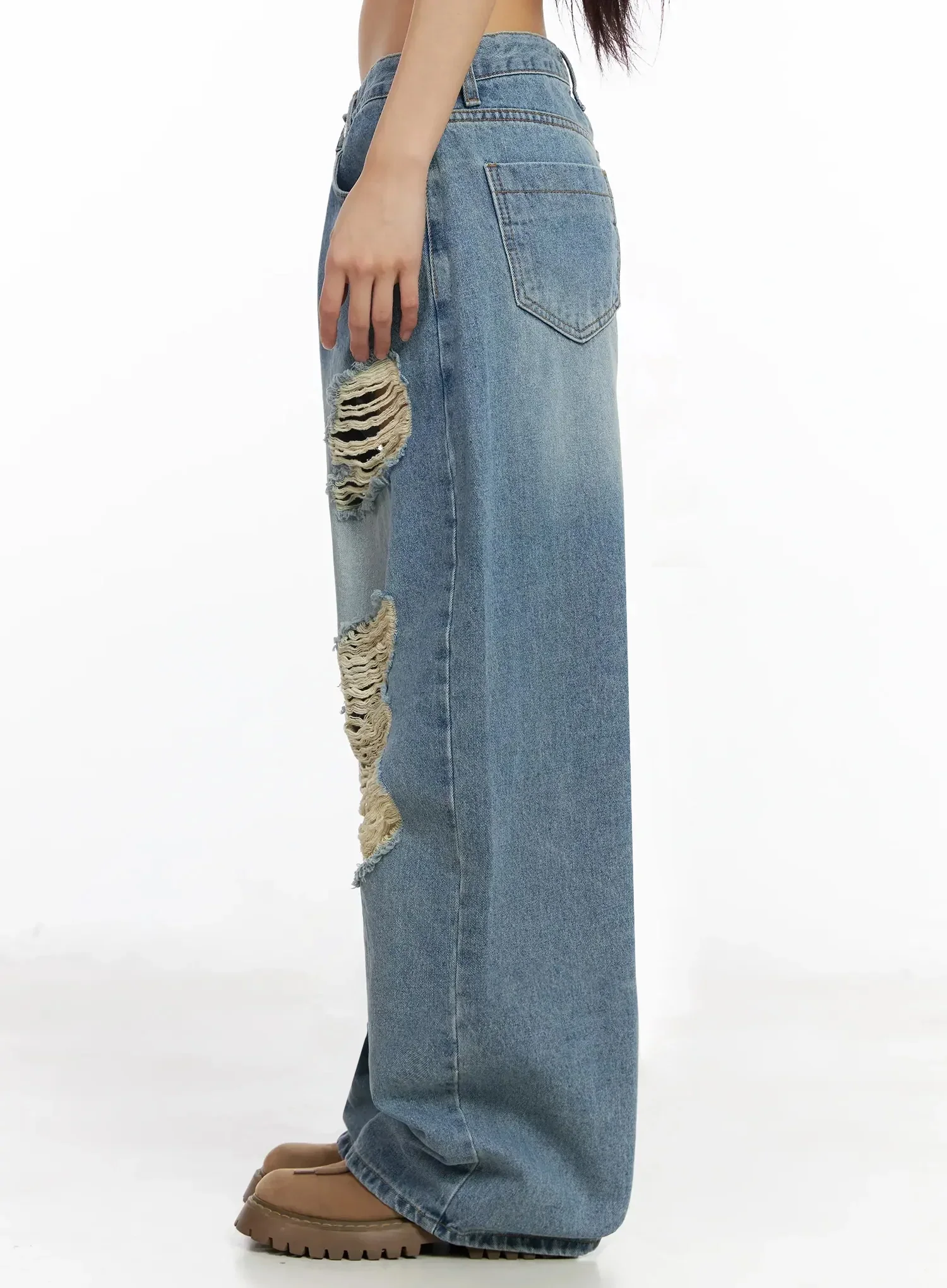 Mariene Distressed Wide Leg Jeans IA508 - Image 9