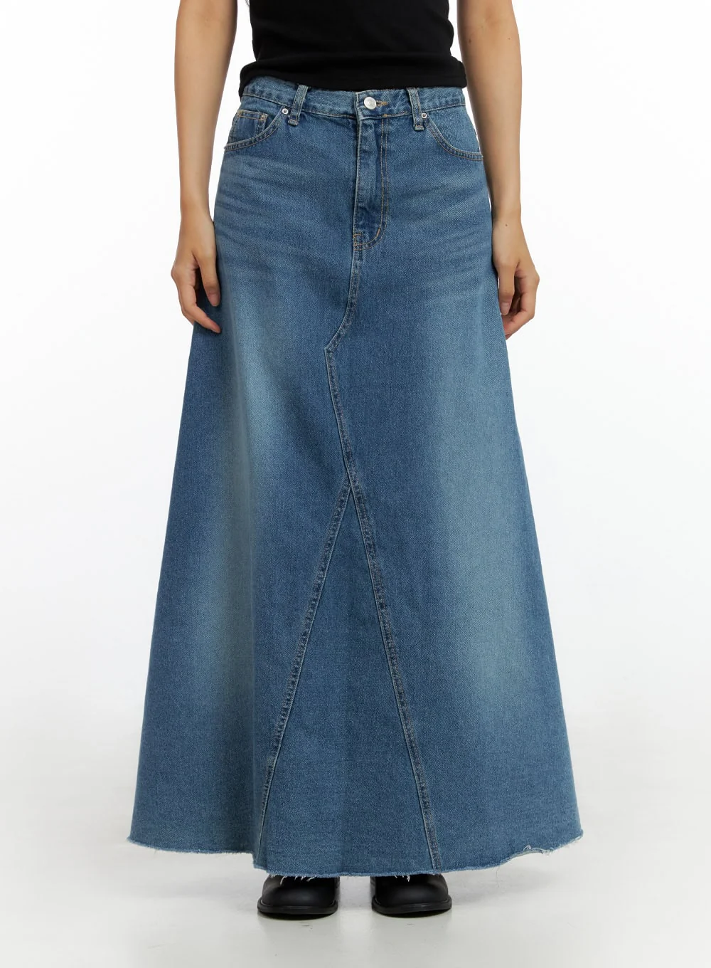 Maxi Flare Denim Skirt IL419 - Image 2