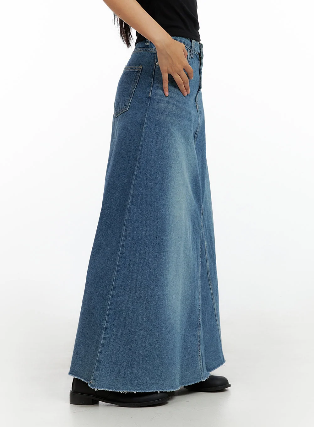 Maxi Flare Denim Skirt IL419 - Image 4