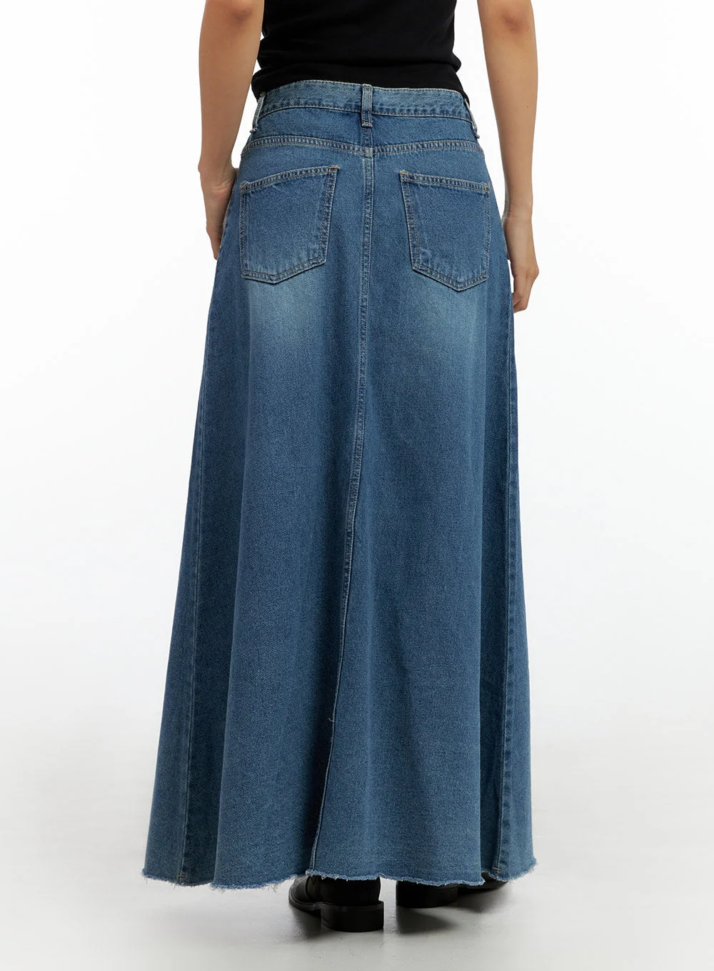 Maxi Flare Denim Skirt IL419 - Image 5