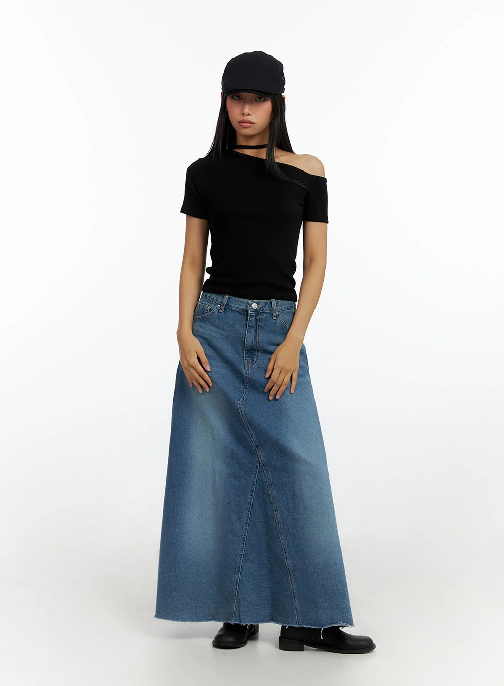 Maxi Flare Denim Skirt IL419 - Image 6