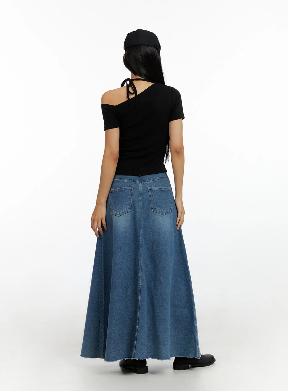 Maxi Flare Denim Skirt IL419 - Image 8