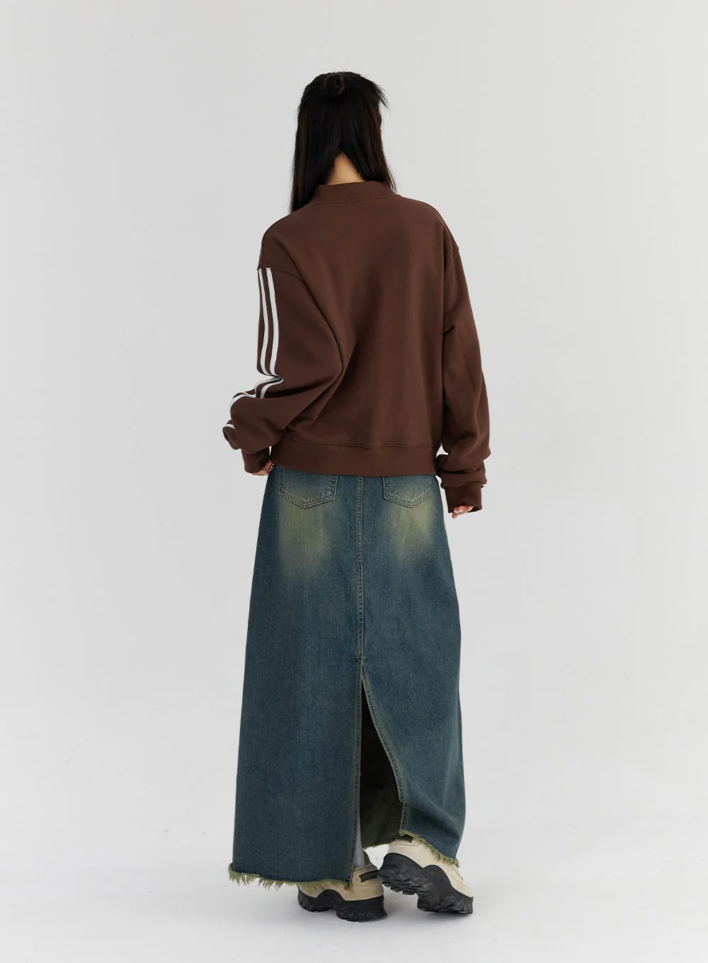 Maxi Wide Denim Skirt CS327 - Image 10