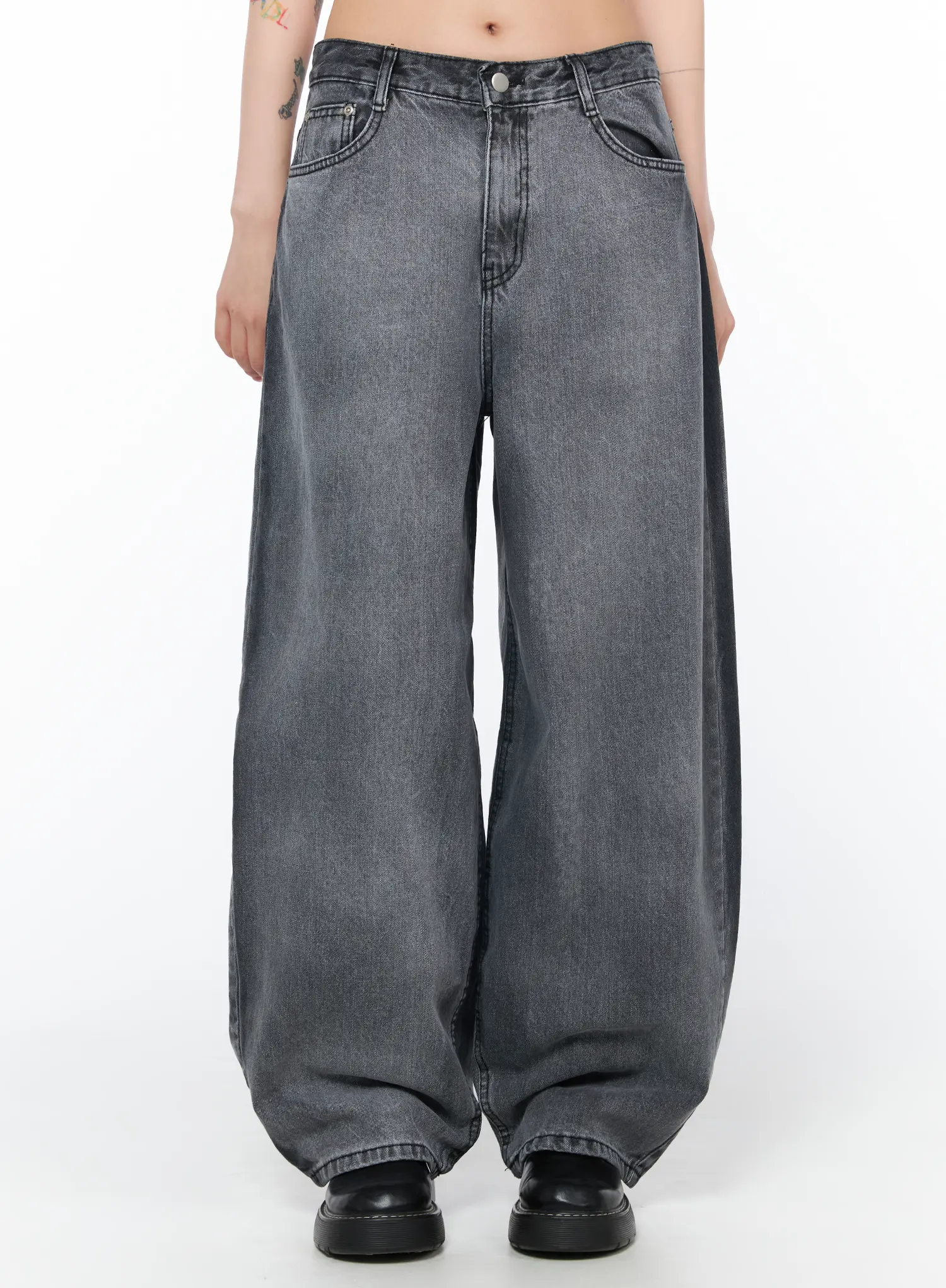 Mei Vintage Wash Baggy Jeans CA527