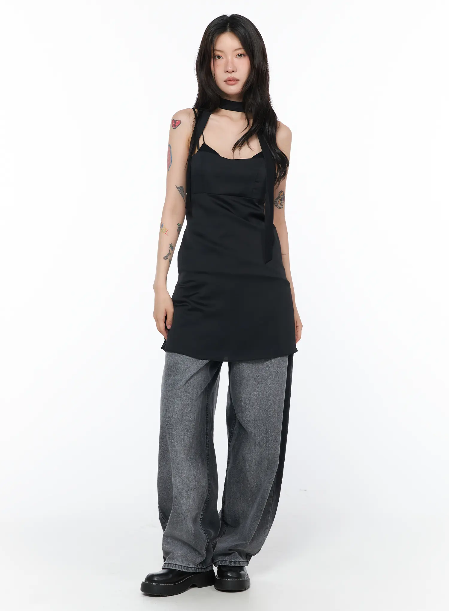 Mei Vintage Wash Baggy Jeans CA527 - Image 2