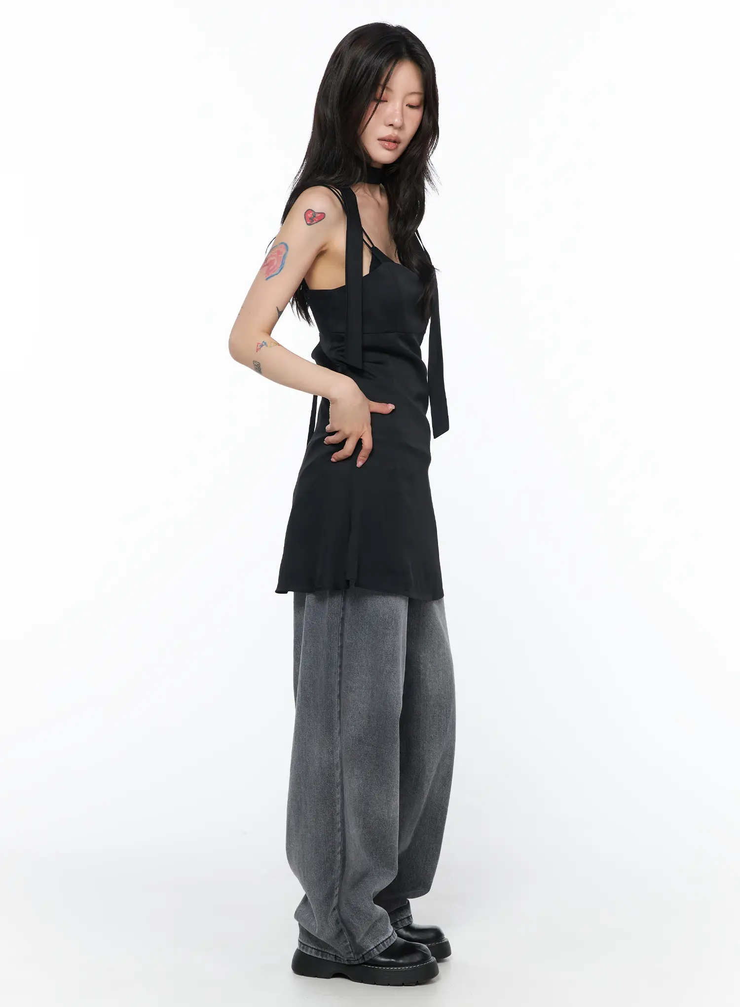 Mei Vintage Wash Baggy Jeans CA527 - Image 3
