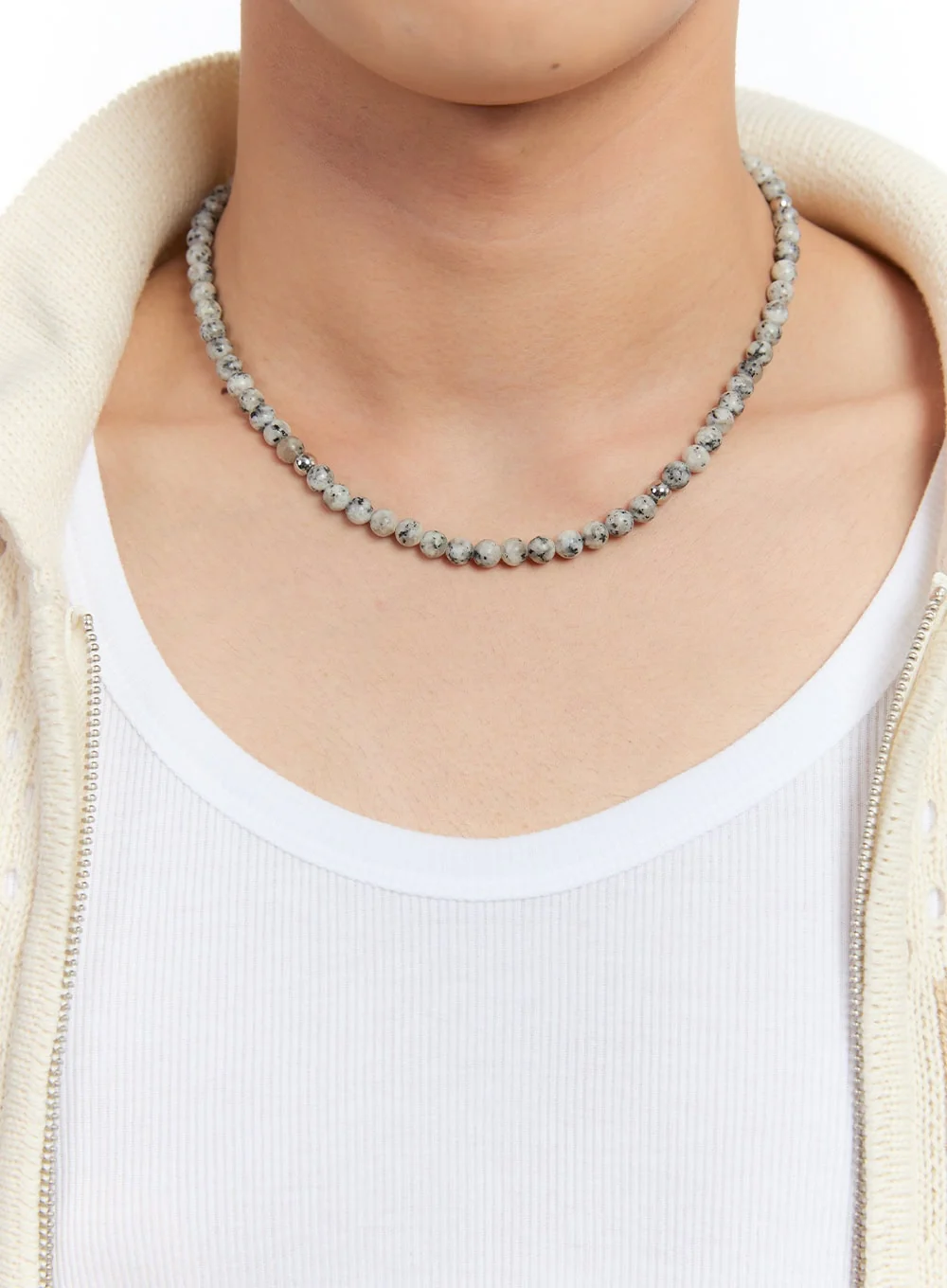 Men’s Beaded Charm Necklace IY530 - Image 2
