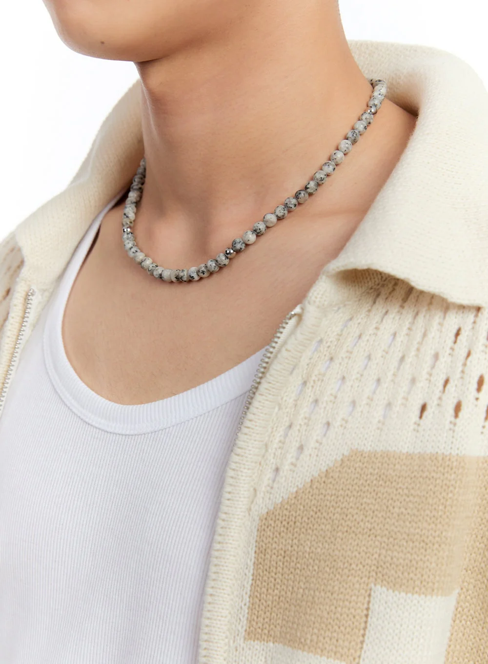 Men’s Beaded Charm Necklace IY530 - Image 3