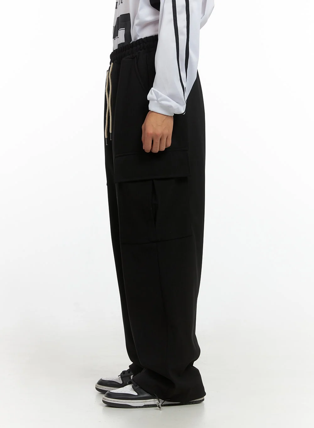 Men's String Cargo Wide Fit Pants IO420 - Image 4