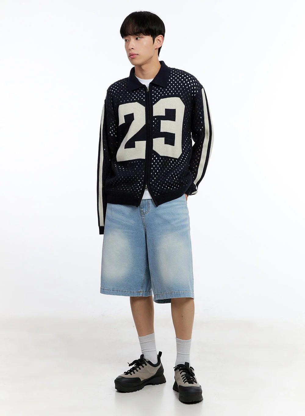 Men’s Washed Wide-Leg Jorts IY529 - Image 10