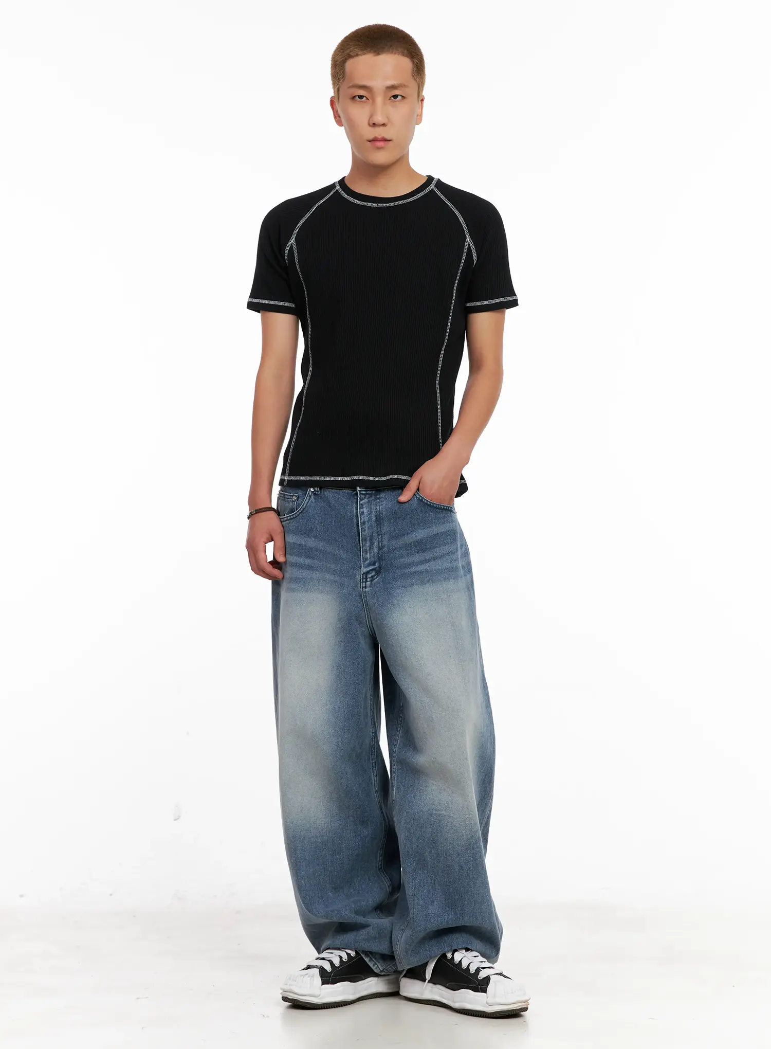 Men's Balloon-Fit Denim Jeans IL518 - Image 2