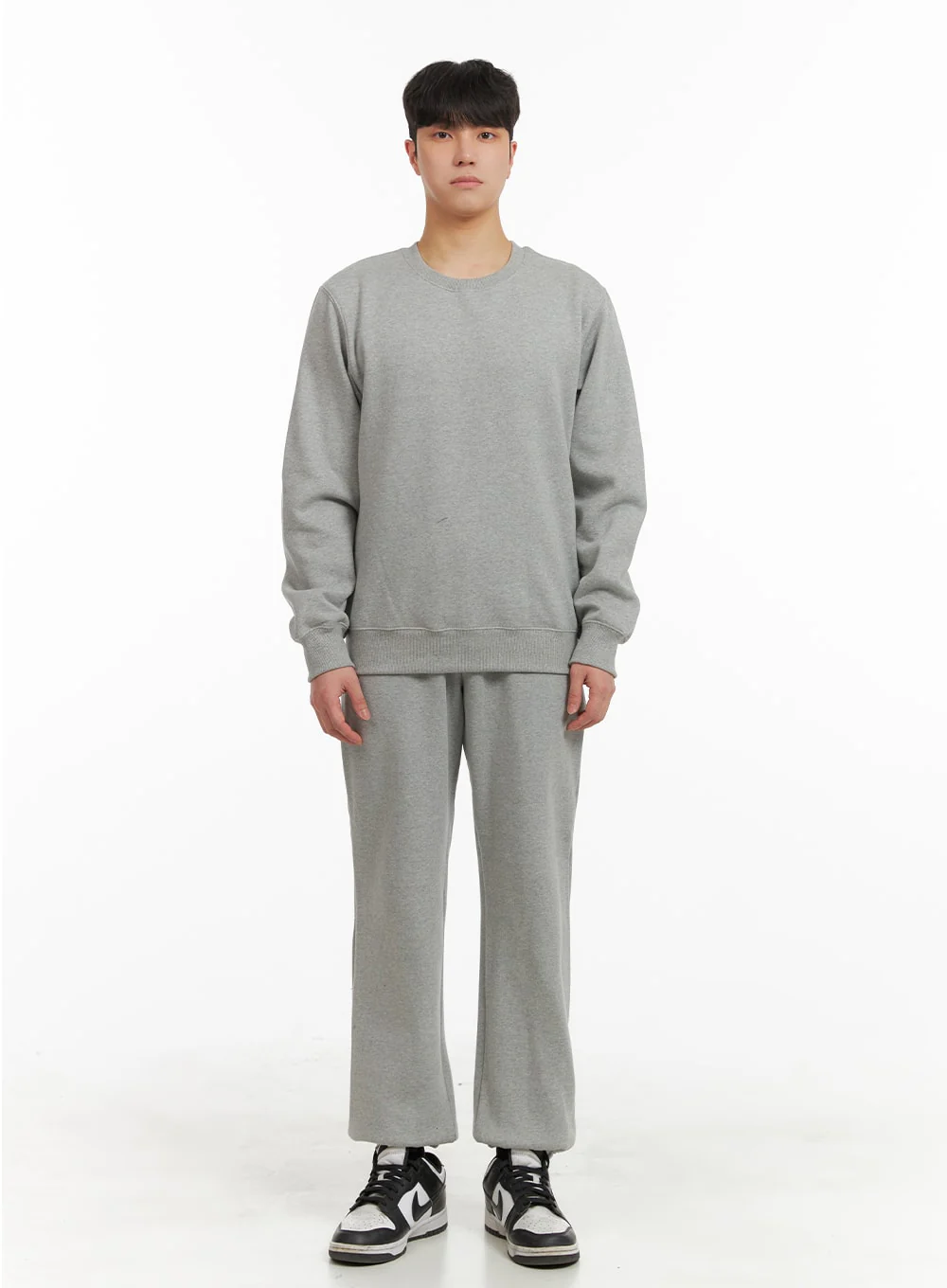 Men's Basic Crewneck Sweatshirt IA402 / Gray - Image 3