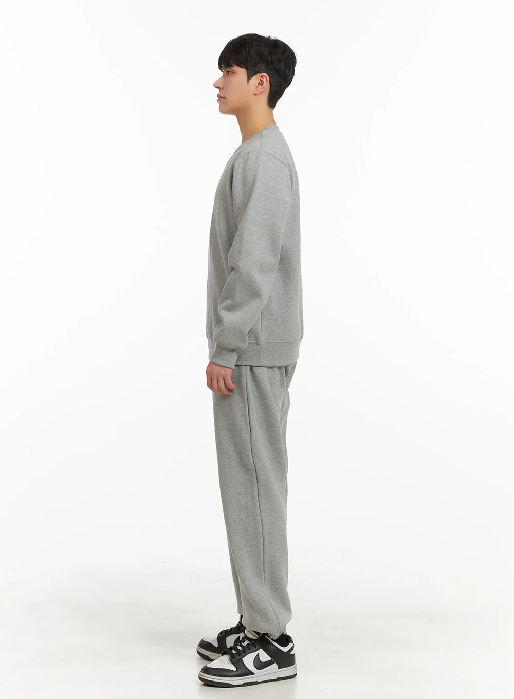 Men's Basic Crewneck Sweatshirt IA402 / Gray - Image 4