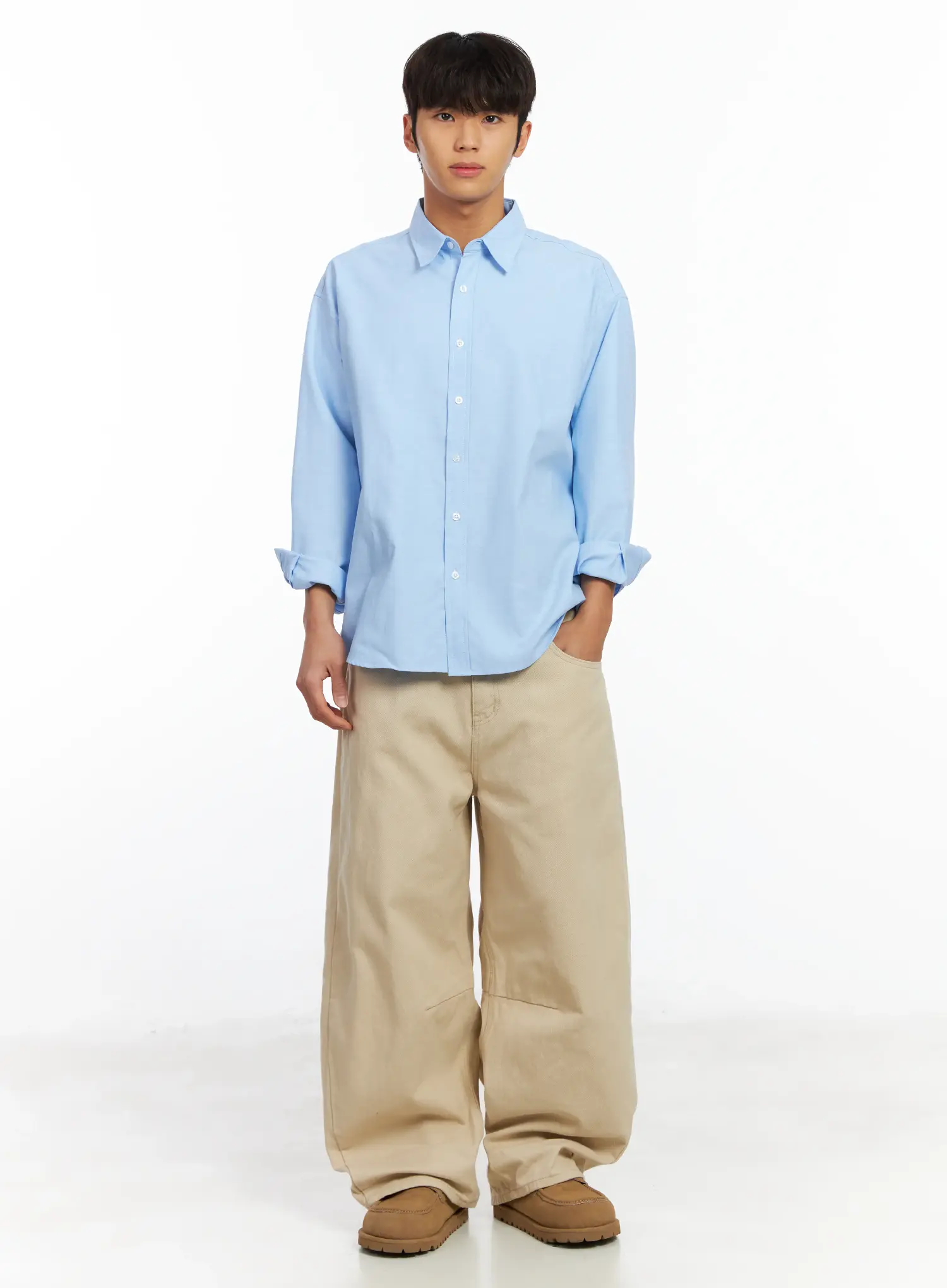 Men's Basic Oxford Shirt IF504 - Image 6