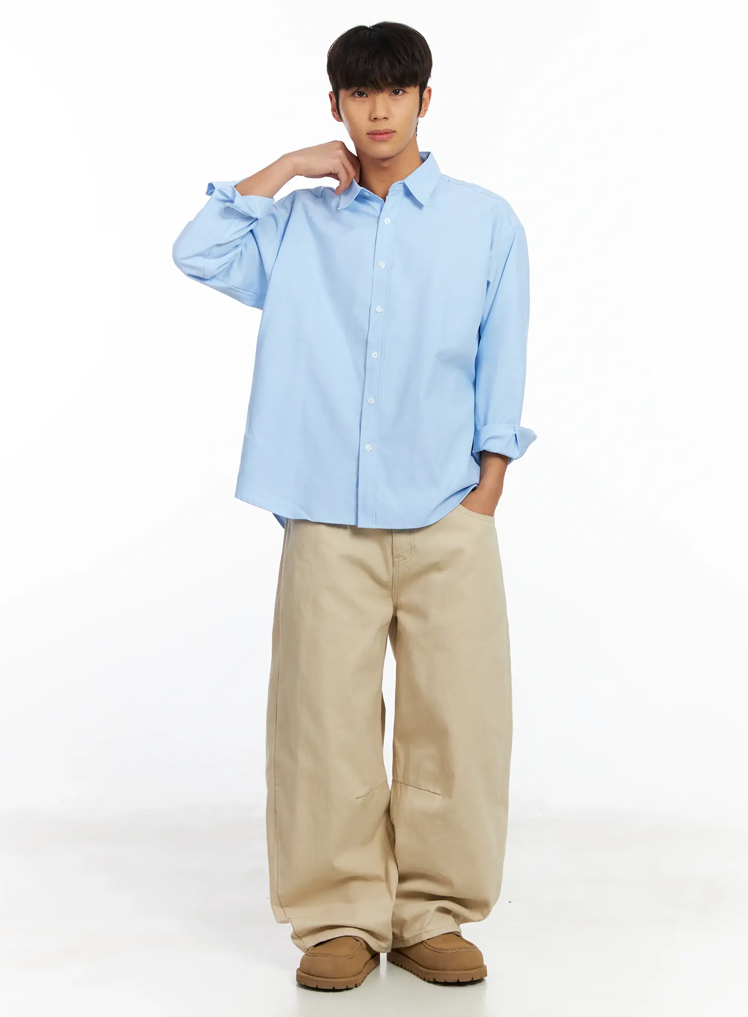 Men's Basic Oxford Shirt IF504 - Image 7