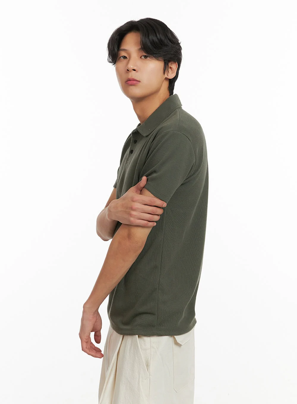 Men's Basic Short Sleeve Polo Shirt (Dark Green) IY416 - Image 5